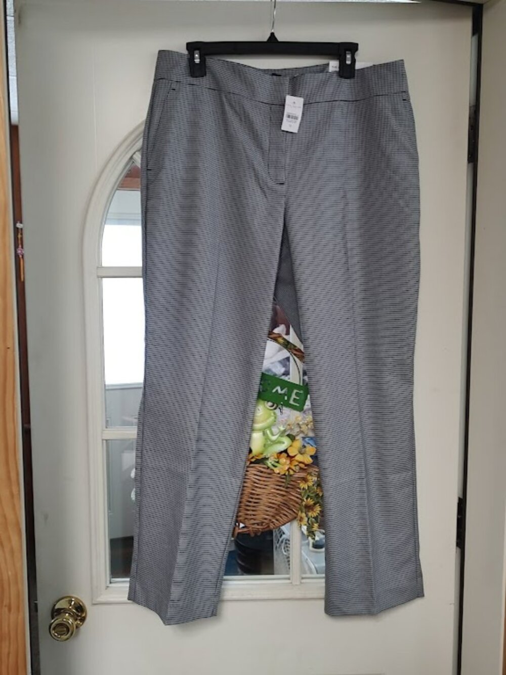 New Ann Taylor Black White The Ankle Curvy Fit Mid Rise Pants Size Women's 12